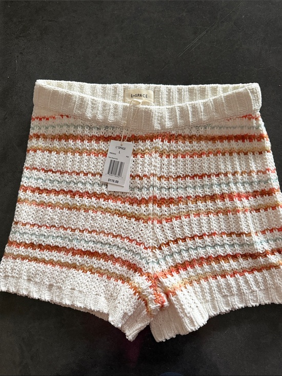 l*space Pants - L*SPACE Pismo Beach Knit Shorts Sandy Dune Stripe Size L NWT $119